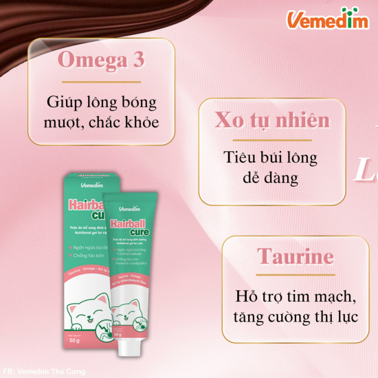 Vemedim Hairball Cure gel 50g hairball pepper
